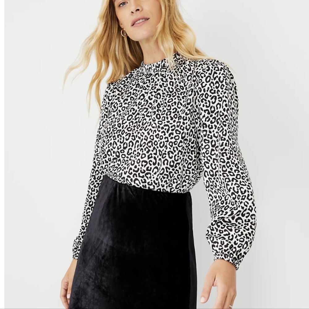 Ann Taylor animal print tie back top